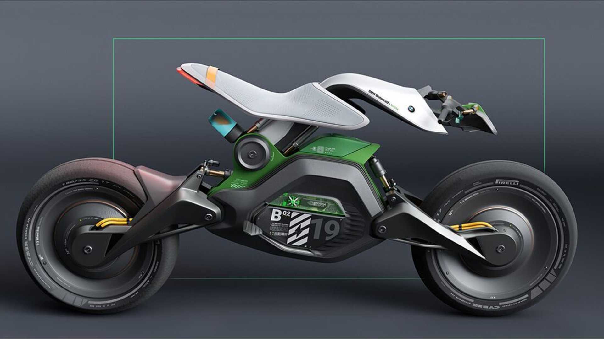 Image showcasing Le designer envisage la moto électrique futuriste BMW X NVIDIA - Wash Wash