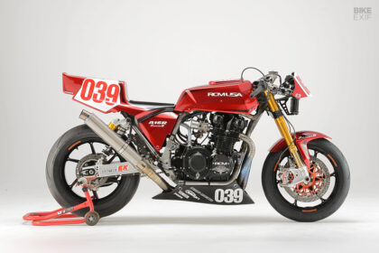 Vélo de course Kawasaki Z1000 fortement modifié par AC Sanctuary