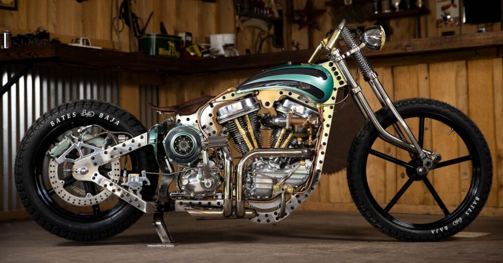 Le champion du peuple : une Harley Panhead avec un démarreur à manivelle Merlin