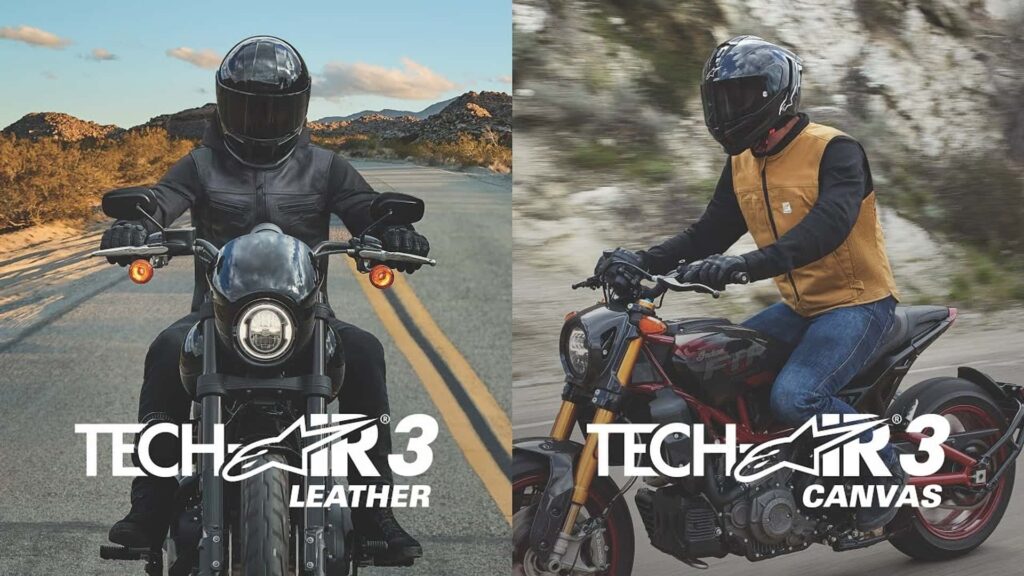 Alpinestars lance ses nouveaux gilets en toile et en cuir Tech-Air 3