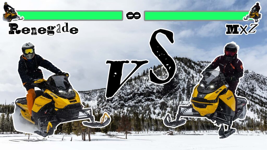 Compétition Ski-Doo MXZ X-RS 2025 vs motoneiges Renegade X-RS