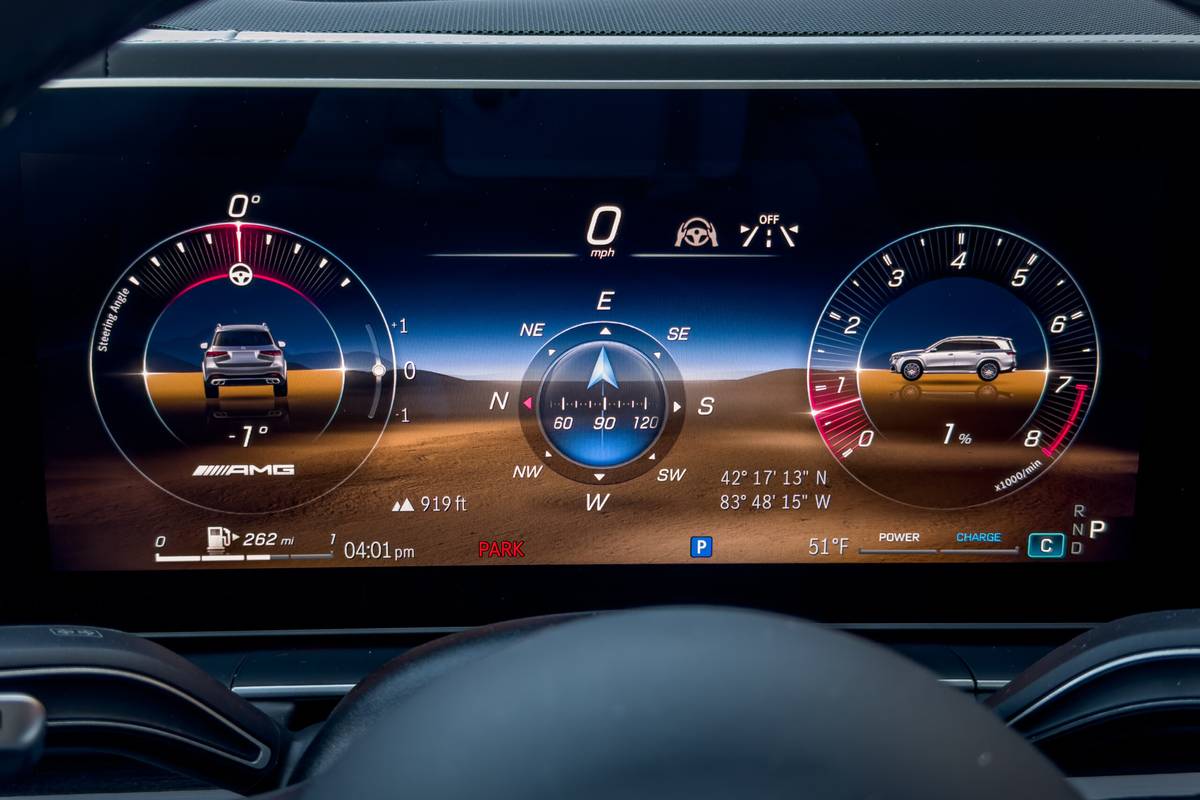mercedes amg gls 63 2024 25 intérieur console centrale affichage à l'échelle jpg