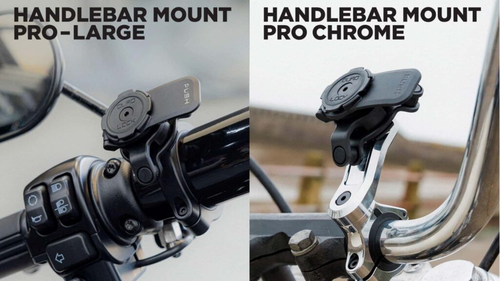 Quad Lock a de nouveaux supports pour les motos Cruiser avec des barres épaisses