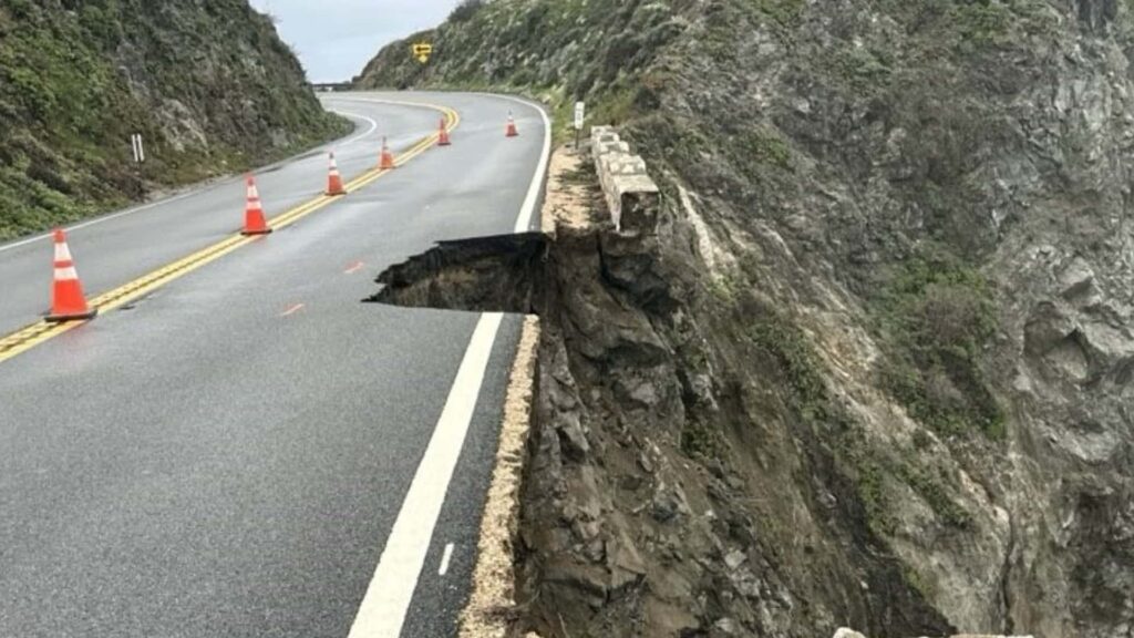 Un glissement de terrain provoque des fermetures de routes le long de la route 1 de Californie