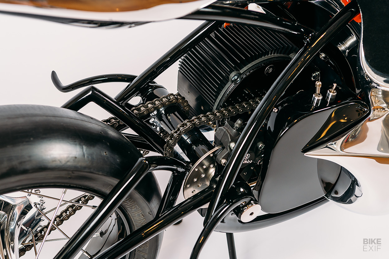 Moto électrique personnalisée par Baresteel pour le Haas Moto Museum