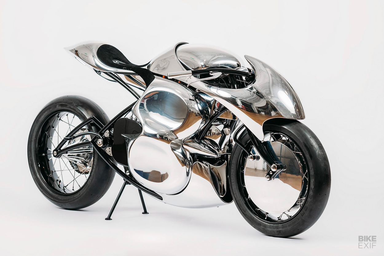 Moto électrique personnalisée par Baresteel pour le Haas Moto Museum