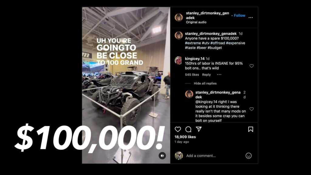 Ce concessionnaire veut 100 000 $ pour un UTV légèrement modifié