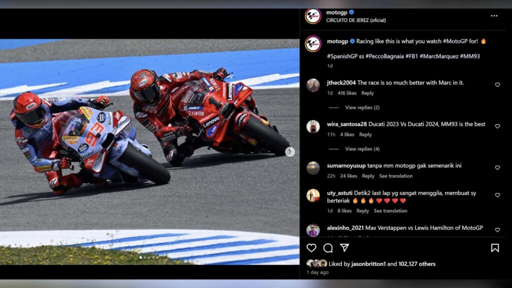 Le duel Bagnaia et Marquez en Espagne est exactement la raison pour laquelle nous aimons le MotoGP