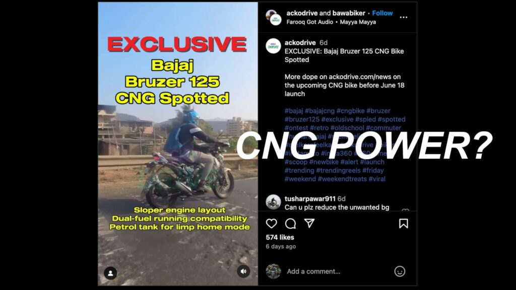 Le vélo GNC de Bajaj arrive beaucoup plus tôt que prévu