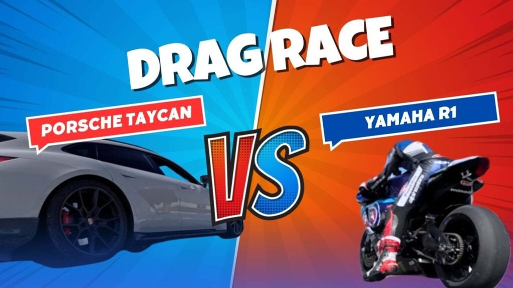 Regardez une Yamaha R1 GYTR Drag Race et une Porsche Taycan