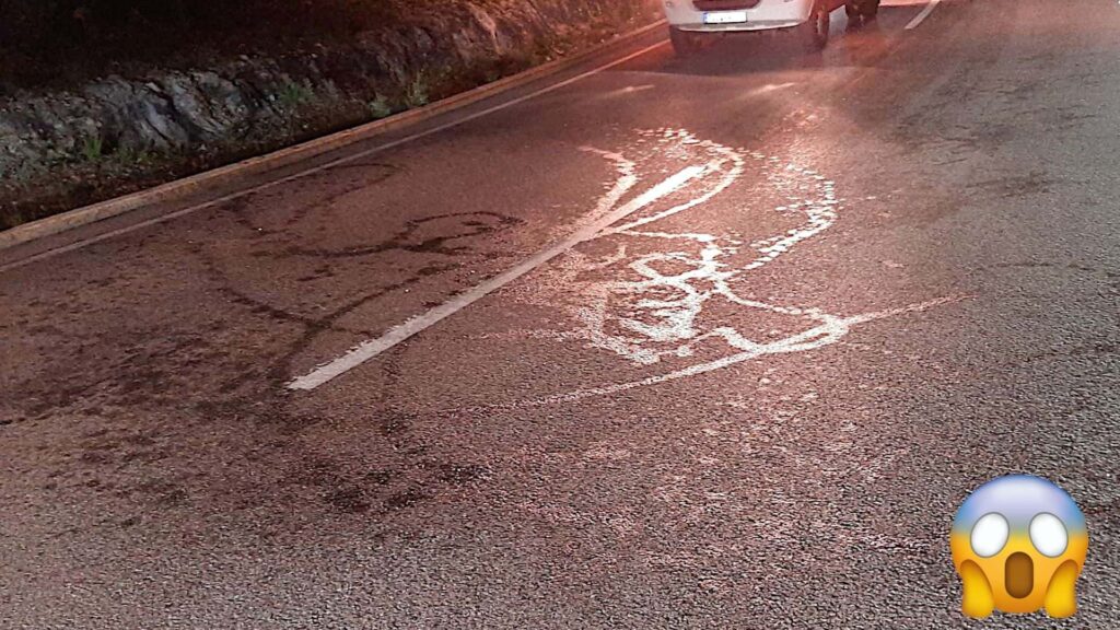 Un imbécile a renversé de l'huile sur la route, juste avant un festival de motos BMW