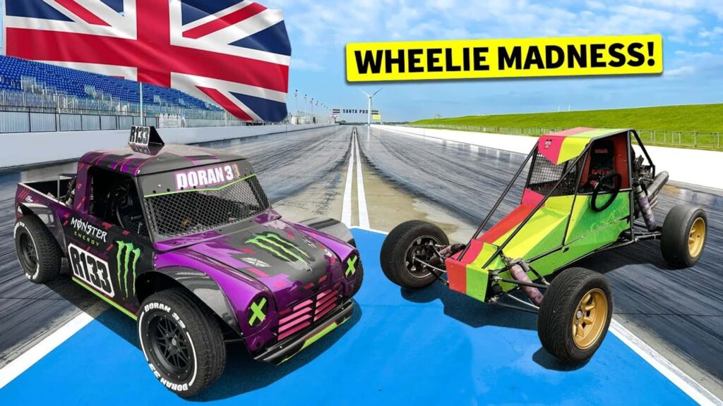 Vous devez absolument assister à une course de mini-drag-race avec un double Hayabusa échangé contre un cross-kart