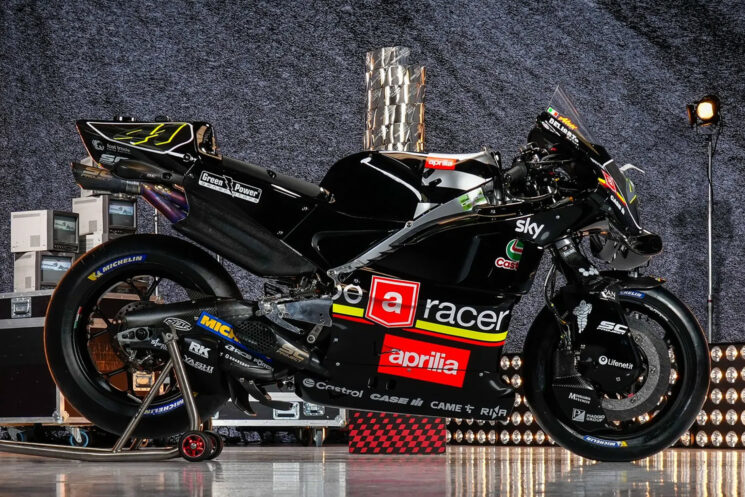 Livrée Aprilia MotoGP pour son 75e anniversaire