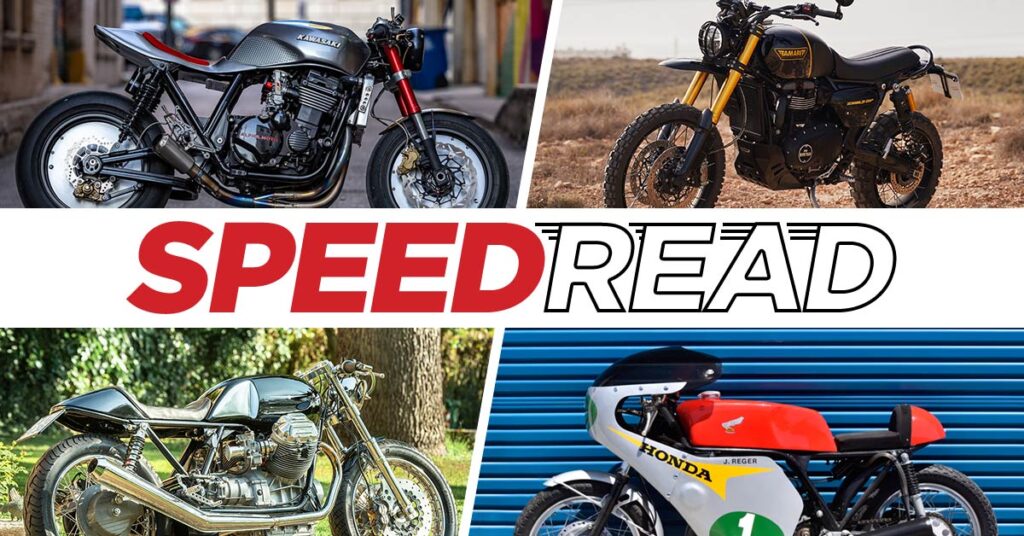 Lecture rapide : une Moto Guzzi 1000 SP café racer étincelante et plus encore