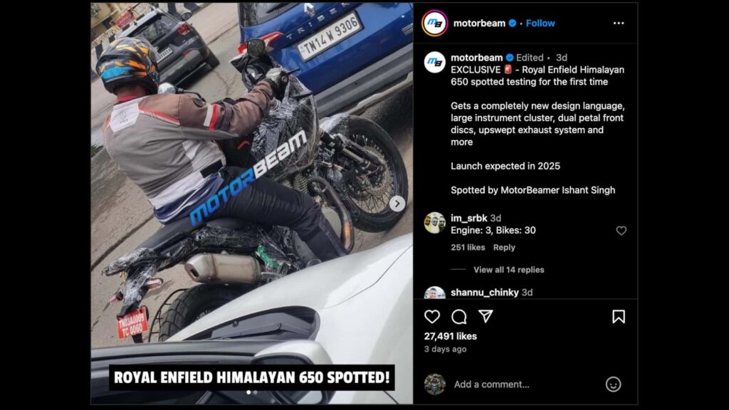 Royal Enfield tente de camoufler l'Himalayan 650 avec du ruban adhésif, mais échoue lamentablement