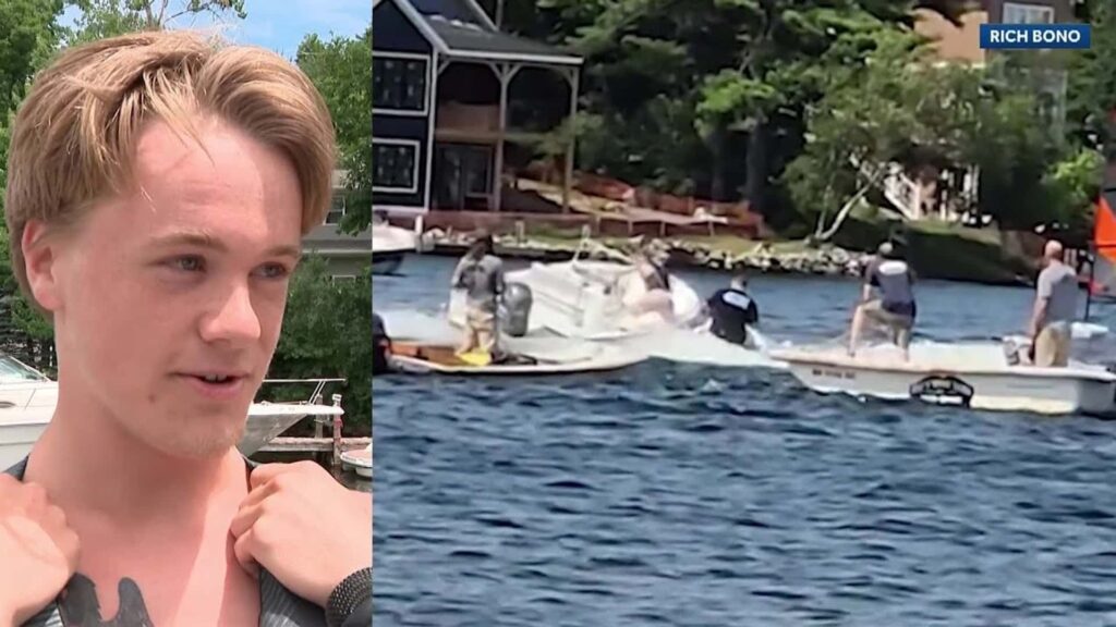 Un bateau envoie des passagers voler, un adolescent sur un jet ski saute et sauve la situation