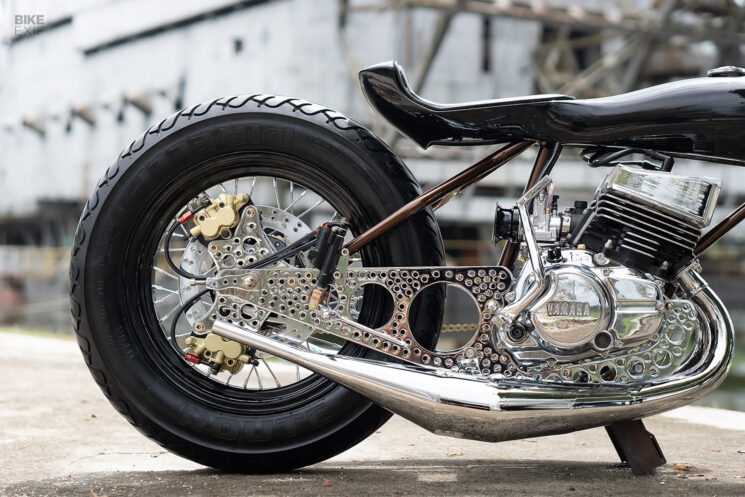 Moto de dragster bimoteur Yamaha RXZ 125 de FNG Works