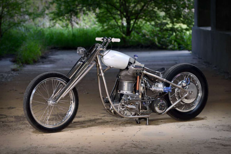 Chopper monocylindre Wright de 1 700 cm3 par Al Hackel