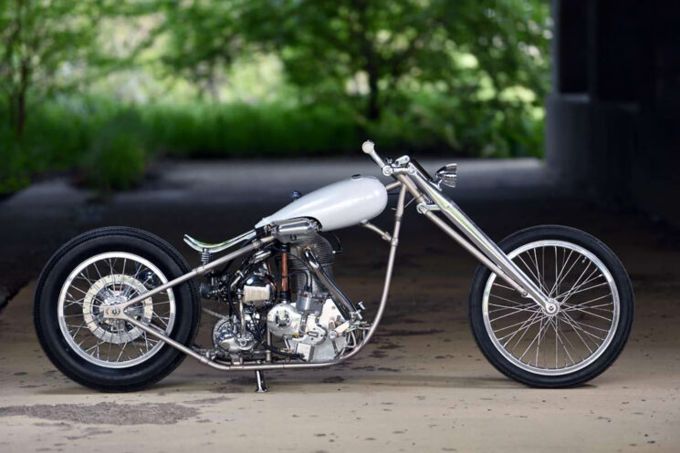 Chopper monocylindre Wright de 1 700 cm3 par Al Hackel