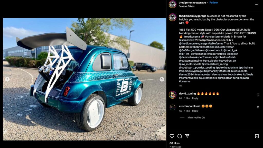 Cette Fiat 500 propulsée par Ducati est une folie, une folie absolue