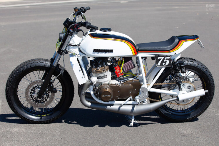 Suzuki GT750 café racer deux temps par Corey Potter