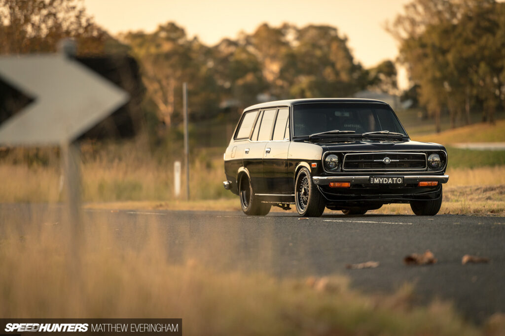 Perfection In A Black-On-Black Datsun Wagon