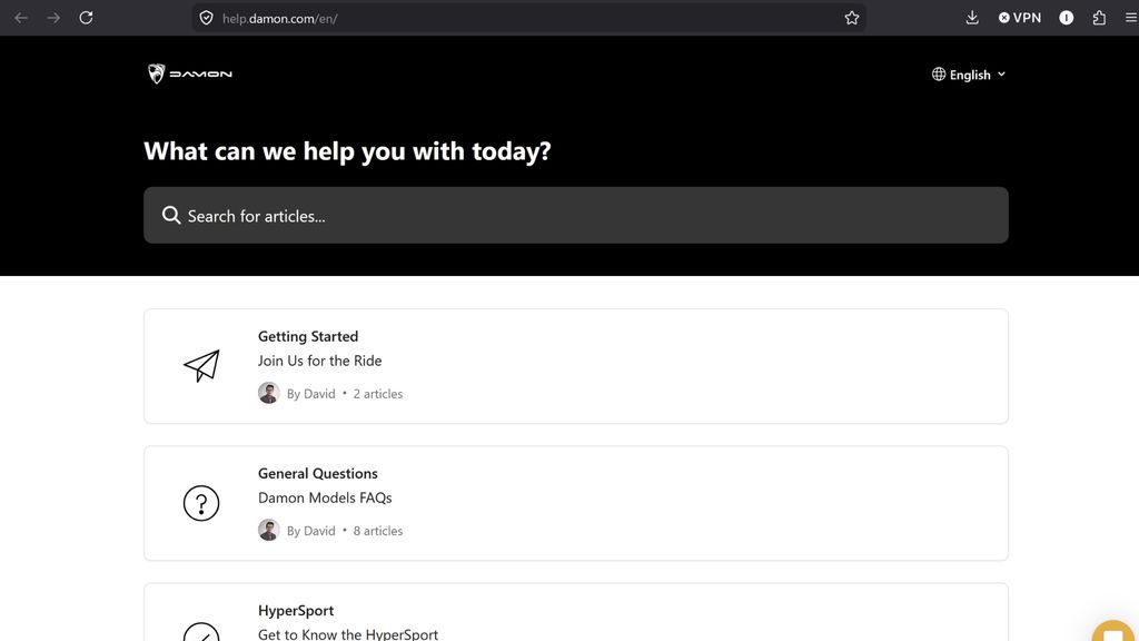 Capture d'écran de la FAQ Damon, 20 avril 2026