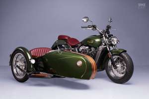 Side-car Indian Scout avec garniture en bois