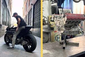 Cette folle moto propulsée par un V8 Ferrari vient d&rsquo;être vendue pour un demi-million de dollars