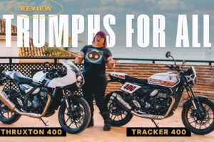 Revue vidéo : J&rsquo;ai testé les motos Triumph Thruxton 400 et Tracker 400