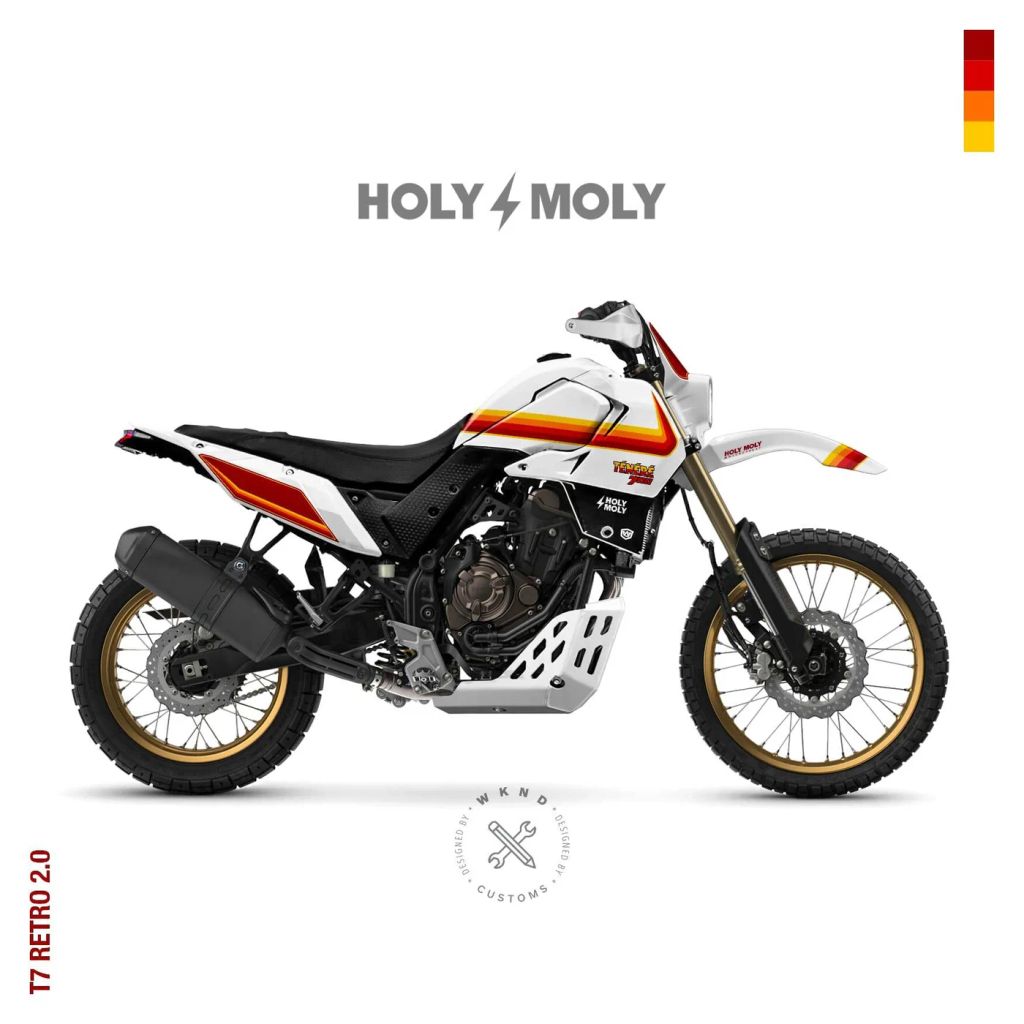 Kit de carénage Holy Moly Yamaha T7 Retro 2PointOh - Blanc et rouge
