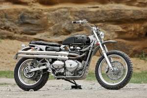 Triumph Scrambler modèle 2006 à carburateur par 2LOUD Custom