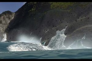 Pour montrer l&rsquo;ampleur de ce tsunami, des scientifiques ont créé un jeu vidéo « Jet Ski » où vous mourez